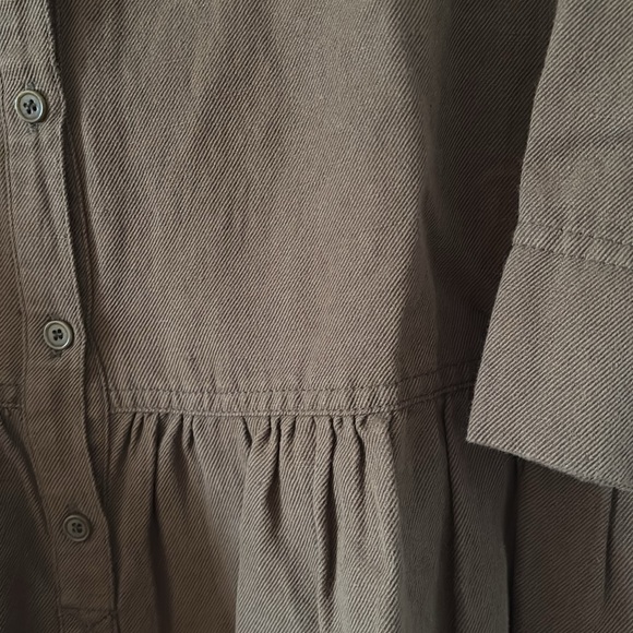 APIECE APART OLIVE SHIRTDRESS, L - Picture 2 of 5